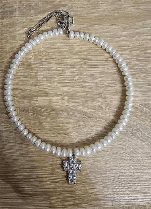 Чокер с натуральными жемчужинами