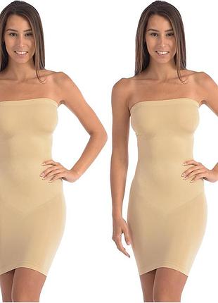 Корректирующее стягивающее нижнее платье комбинация утяжка без бретель secret possessions