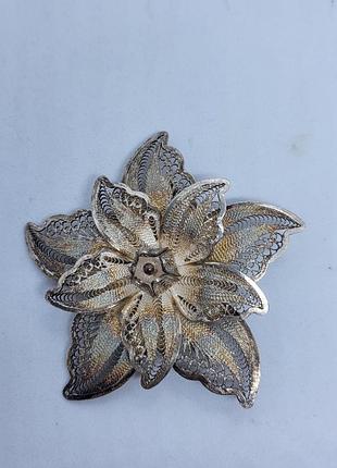 Брошка філігран срібло