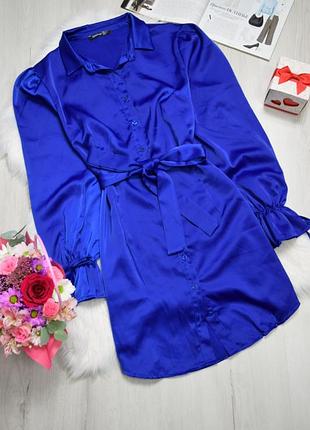 Платье сатиновое электричество платье рубашка атласное