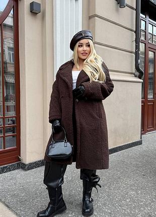 Шуба тедди барашек на синтепоновой подкладке 46-56 р-р