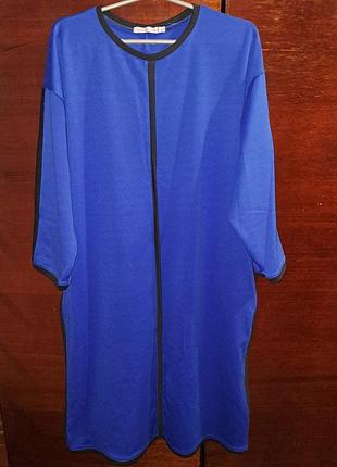 Синее трикотажное платье. 56-58р.