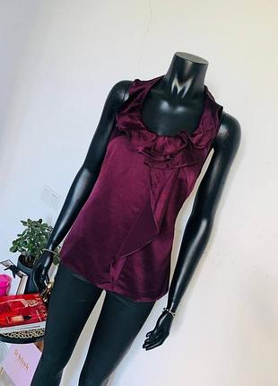 Next атласный топ-холтер с рюшами и драпировкой (бордовый/бургундия)