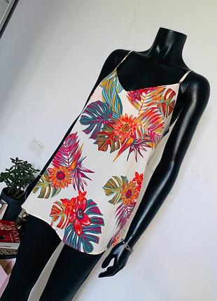 Capsule cami-топ на бретелях тропический принт (яркие цвета)