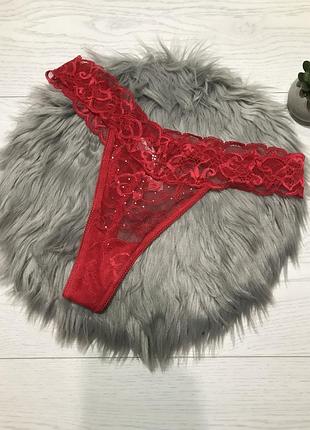 Мереживні стрінги зі стразами