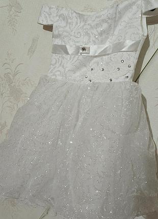Платье белая снежинка 4-5 рочков платья новый год