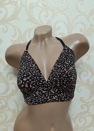 Гладкий бюстгальтер бралетт с мягкой чашкой без косточек в леопардовый принт m&s