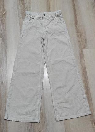 Широкие вельветовые джинсы палаццо h&amp;m на 7-8 лет, джинсы-трубы кюлоты на девочку