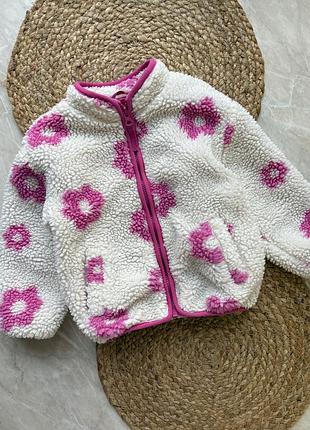 Шерпа кофтинка на дівчинку 2-3 роки квітковий принт