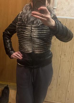 Куртка натуральна шкіра натуральне хутро