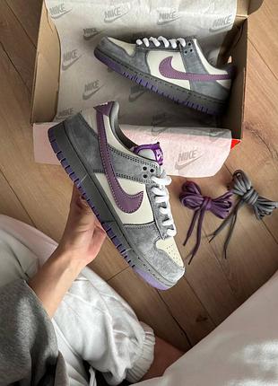 Nike dunk low purple pigeon хутро