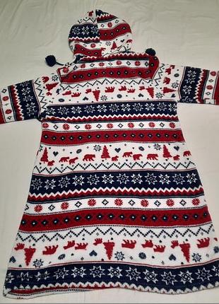 Love to lounge - cтильный теплый домашний халат-платье норвежский орнамент -м