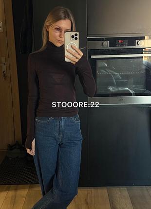 Бордовий гольф лонгслів cos з вовни мериноса - розмір xs, s, m