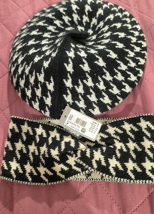 Берет та пов'язка на голову фірмова, стильний комплект