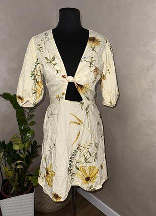 Ляний квітковий сарафан
