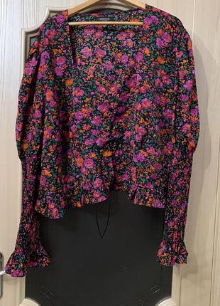 Блуза у квітковий принт батал