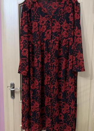 Довга шифонова сукня з підкладкою батал