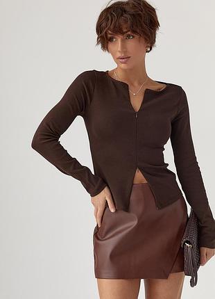 Приталений лонг на блискавці