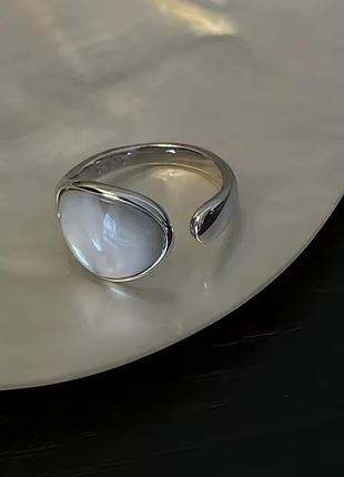 Кольцо серебро 925 проба белая эмаль