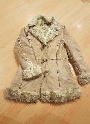 Дубленка/полудубленка, кожух женский, полушубок, искусственный мех, теплый