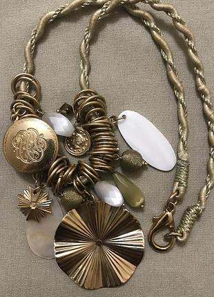 Вантажне намисто з сатиновим склом перламутром