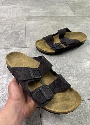Birkenstock arizona narrow velvet grey sandal 41 size шльопанці