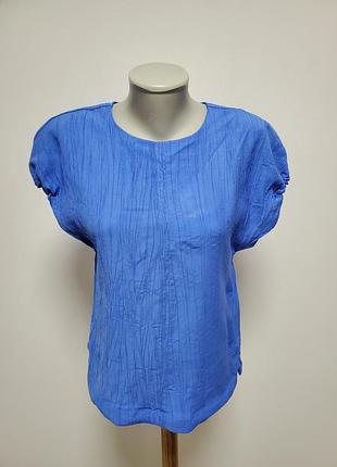 Шикарная брендовая вискозная блузка василькового цвета