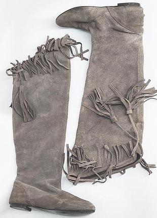 Високі чоботи zara ботфорти замша 39