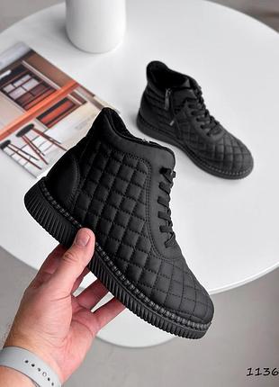 Ботинки женские черные демисезон / женские демисезонные ботинки