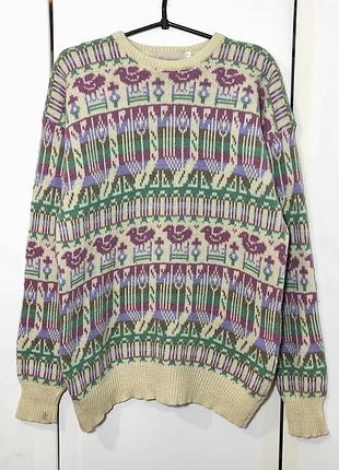 Шерстяной свитер в этностиле,шотландия