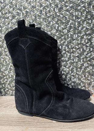 Замшеві чоботи сапоги ботинки уггі чорні