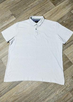 Мужская футболка поло next белая с принтом размер xl