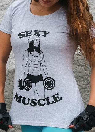 Женская футболка с принтом фитнес