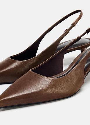 Кожаные туфли-слингбеки zara