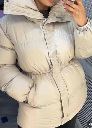 Куртка пуфер с утяжкой по талии,размер s-м