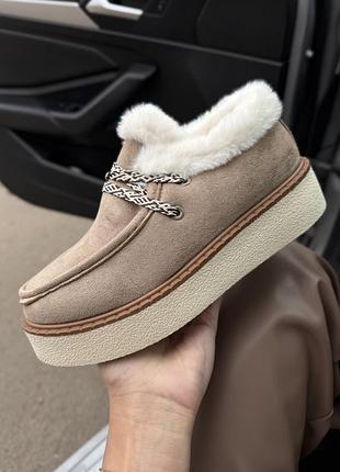 Низькі черевики на платформі теплі автоледі