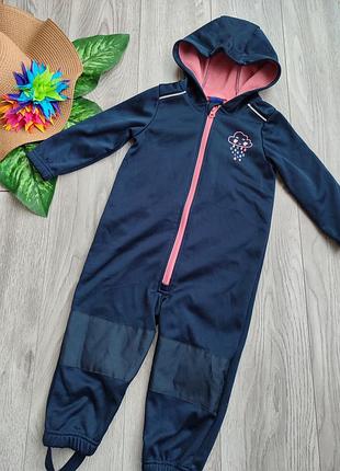 Водоотталкивающий комбинезон для девочки грязеприф дождевик софтшелл lupilu 86-92 см рост 1-2 года