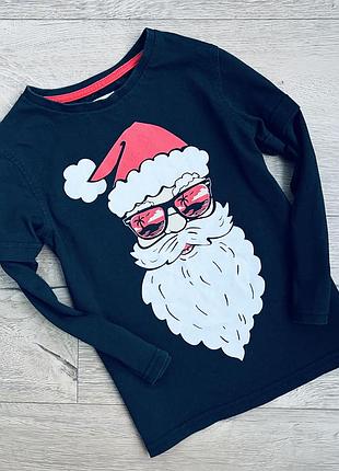 Крутий новорічний реглан лонгслів светер кофта george дід мороз 5–6 років 110–116 см