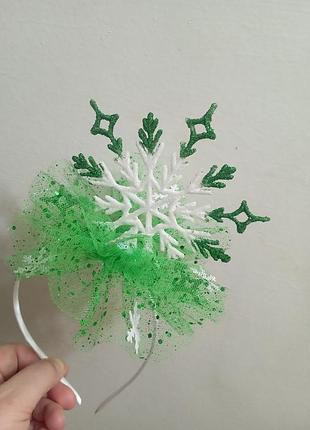 Обруч снежинки ободок снежинка,елочка