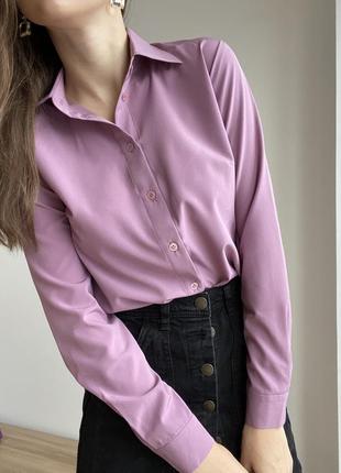 Лавандова базова сорочка , блуза5 фото