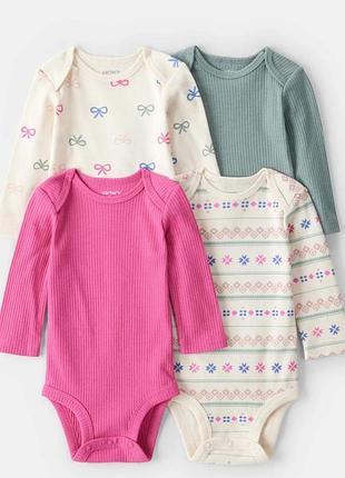 Бодіки з довгим рукавом для дівчинки carter’s