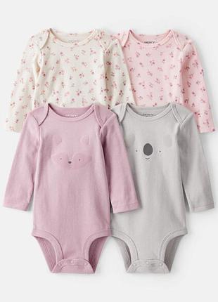 Бодіки з довгим рукавом для дівчинки carter’s