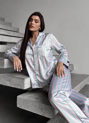 ⭐⭐⭐⭐⭐ 
жіноча сатинова піжама двійка a1280