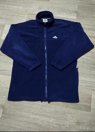 Кофта флисовая мужская adidas синяя на молнии размер l