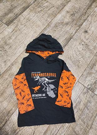 Толстовка, кофта хлопковая с капюшоном, kiki&amp; koko, dino, р. 92-98, 2-3 года