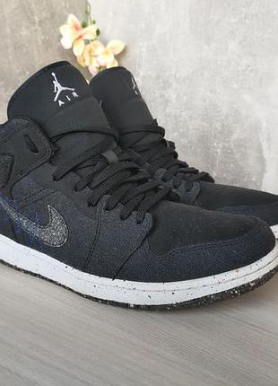 Кросівки чоловічі air jordan 1 mid crater black