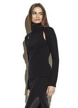 💝1+1=3 оригінальний чорний жіночий светр під горло рубчик topshop, розмір 48 - 50