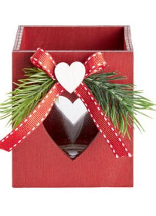 Деревянная шкатулка подставка для свечи новогодний декор