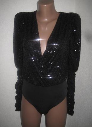 Боди с пайетками ivy lane размер 40,англ 12,
