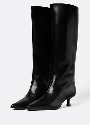 Чоботи на підборах stradivarius 37